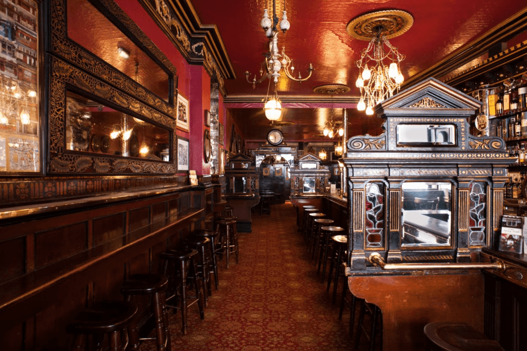 The Long Hall in Dublin serves a fine pint of Guinness