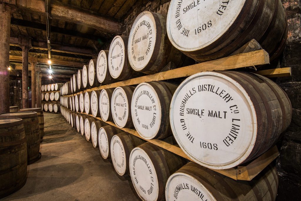 One of the best whiskey distillery tours in Ireland is the Bushmills Distillery.