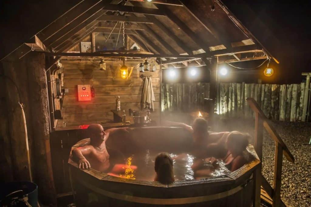 There is even a hot tub on-site.