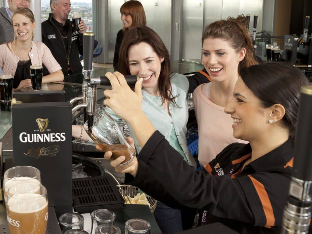 Visitors enjoy pints of the 'black stuff' in the Gravity Bar