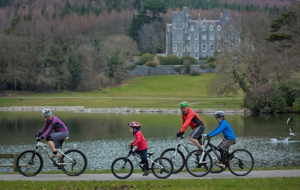 Cycling along the lake is fun for all the family