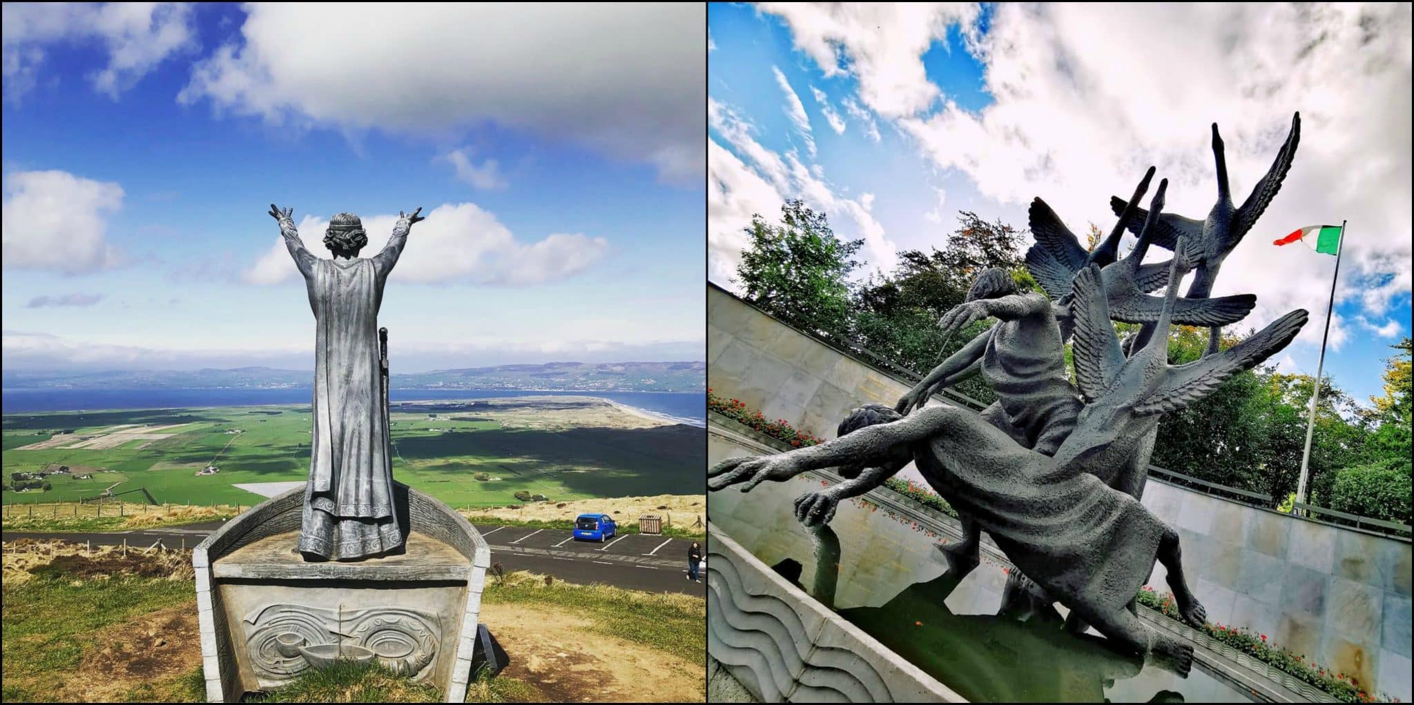 irish tourist breaks statue