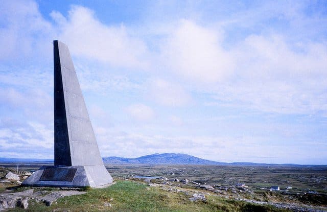A memorial of the first-ever transatlantic flight is located in County Galway