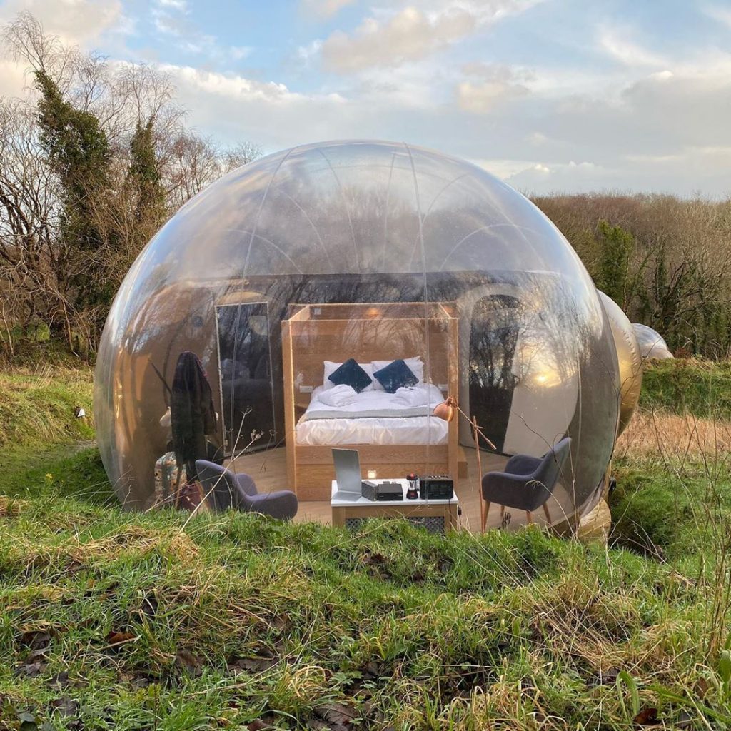 The bubble domes in Finn Lough Resort offer romantic stargazing opportunities