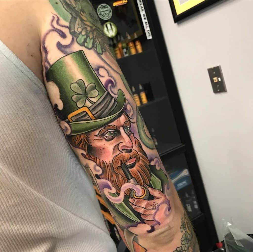 10 crazy cool Irish tattoos on Instagram include this one of a leprechaun