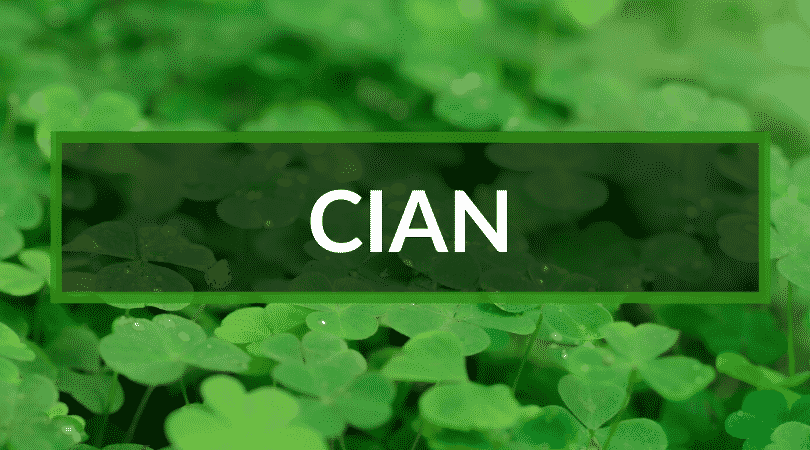 Cian is another of the top Gaelic Irish boys names.