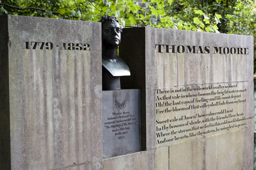 The 'Meeting of the Waters' monument to Thomas Moore in County Wicklow. Moore is one of the greatest Irish poets. 