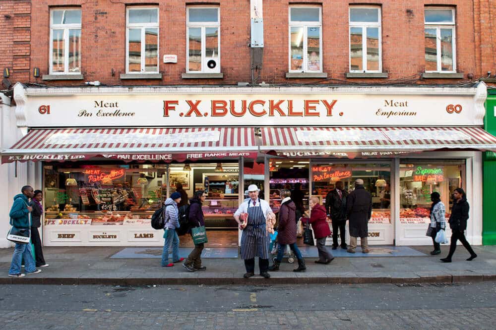 Be sure to check out the butchers on  Moore Street.