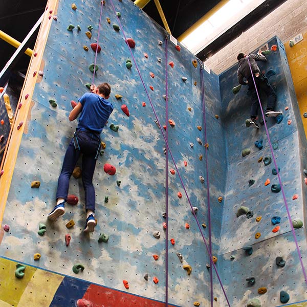 Don't look down when climbing these climbing walls.
