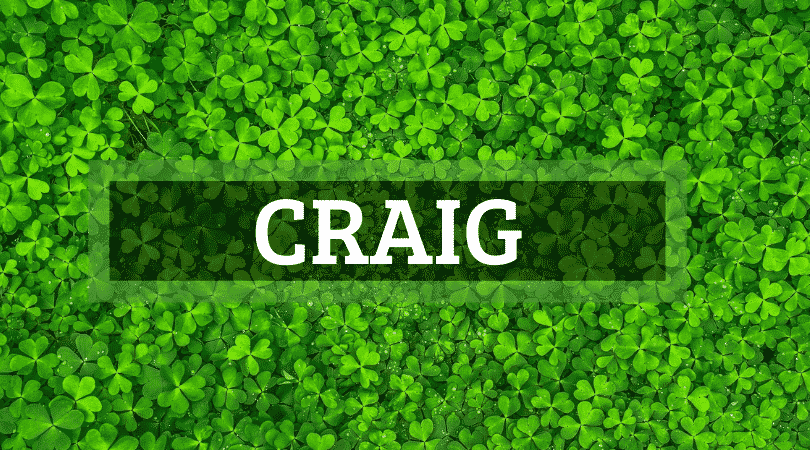 Craig is another of the top Irish surnames that are actually Scottish.