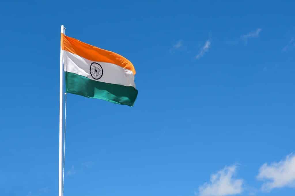 The Indian flag has a spinning wheel at its centre.