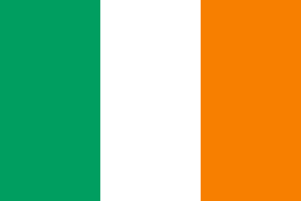 Ireland is one of the countries with green, white, and orange in their flag.