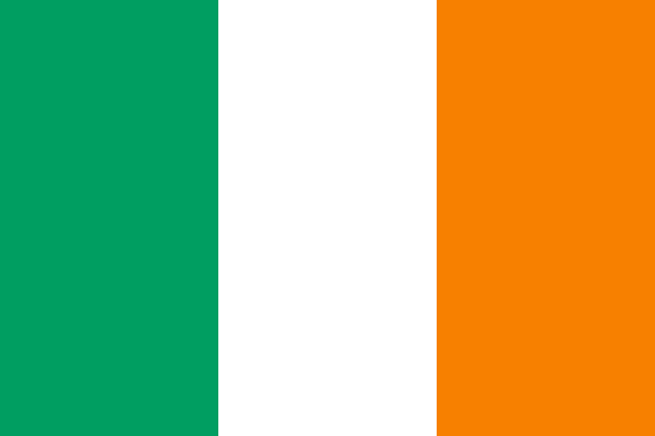 アイルランドは緑、白、オレンジの旗を持つ国の一つです。