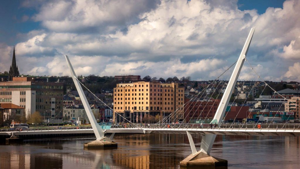 The City Hotel in Derry offers panoramic views of the city.