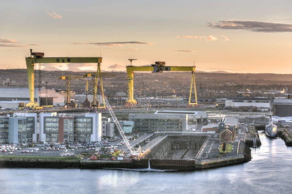 Harland and Wolff are undoubtedly one of the most famous landmarks in Belfast.