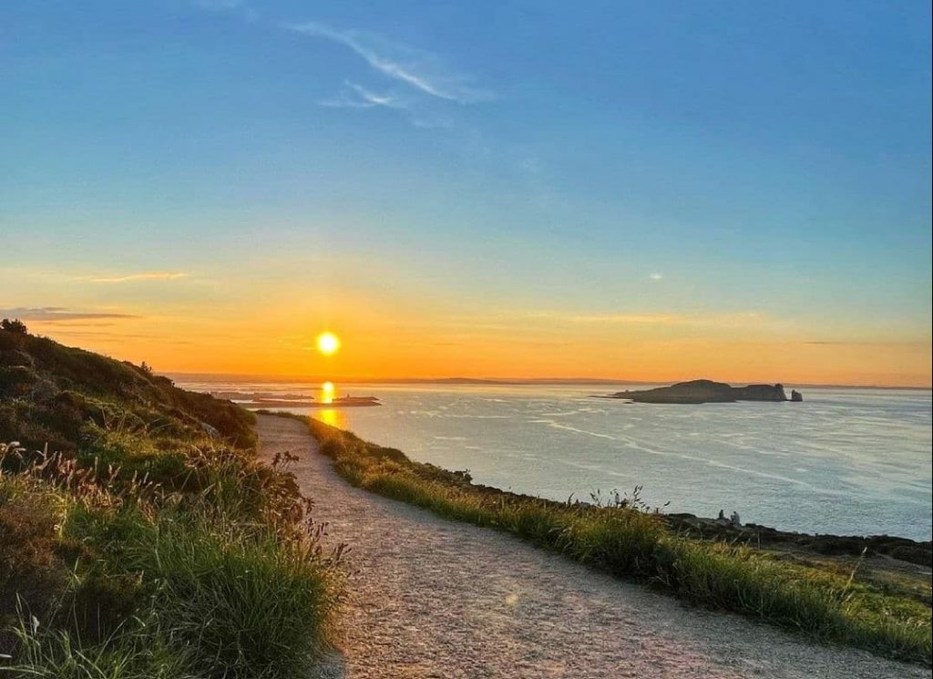 The Howth Cliff Walk is one of the best places to enjoy a sunrise in Dublin.