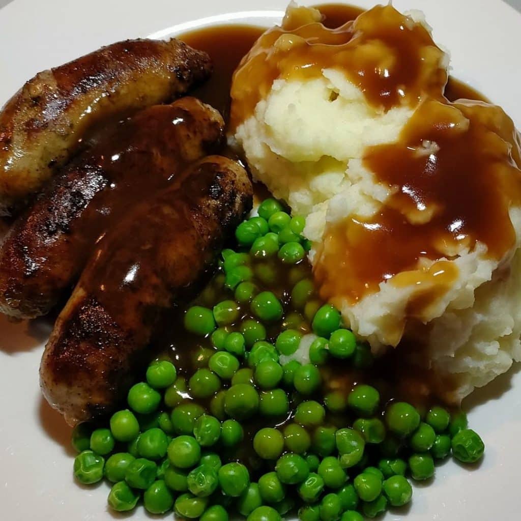 Sausages and mash was the ultimate comfort meal.