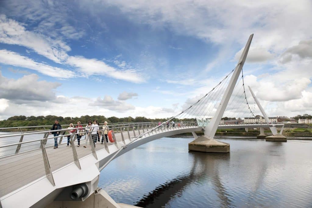 Derry's Peace Bridge is one of the most iconic bridges in Ireland.
