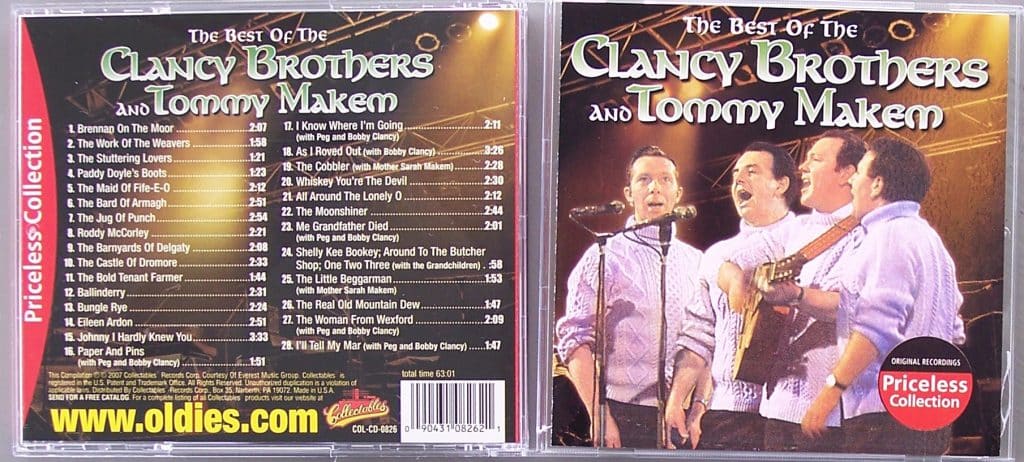 Popular in the 1960s, the Clancy Brothers are one of the best Irish traditional folk bands of all time. 