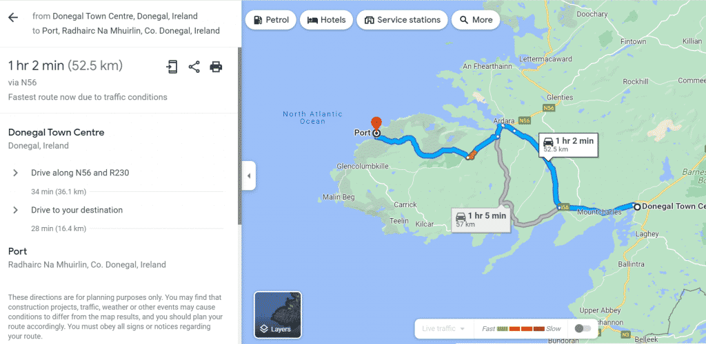 Directions to this beautiful part of County Donegal.