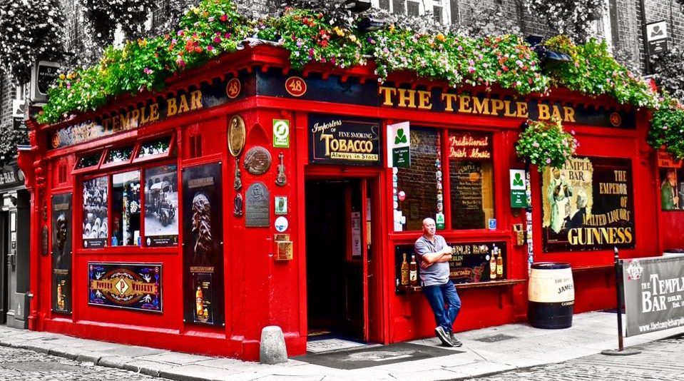 The Temple Bar Pub is an iconic Irish pub.