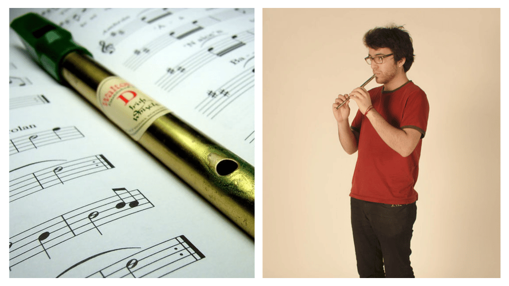 The tin whistle is a common Irish wind instrument.