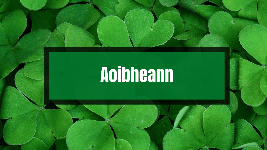 Aoibheann is a beautiful Irish Celtic female name.