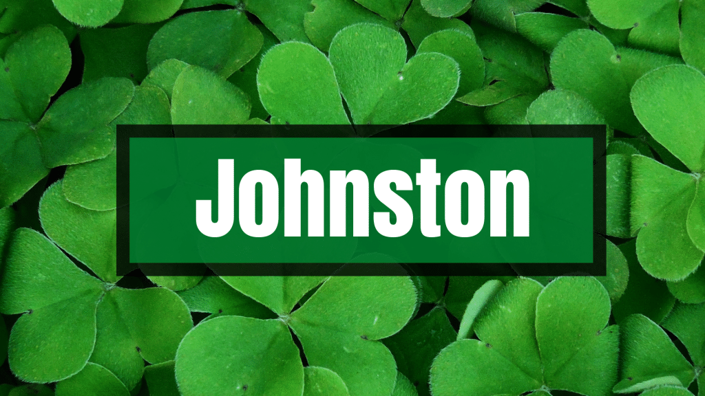 Johnston is one of the most common surnames in Northern Ireland.