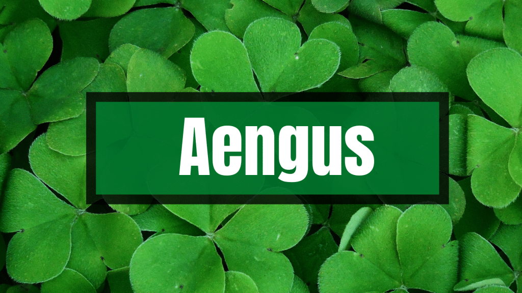 Aengus is pronounced 'ayn-gus'.