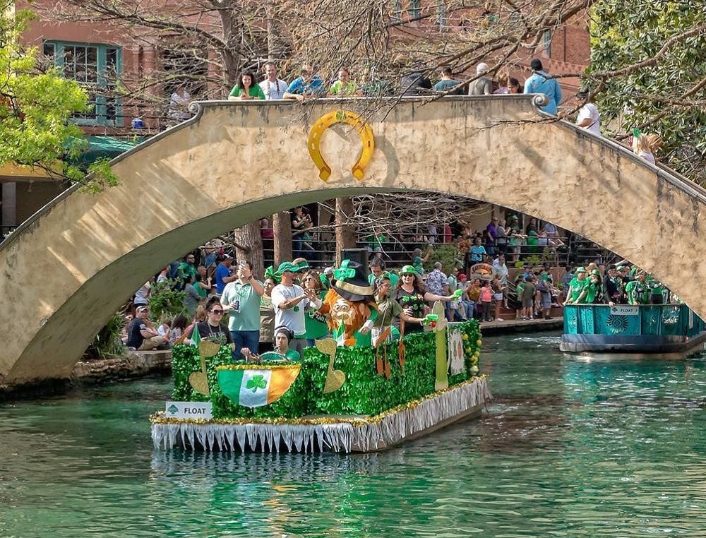 San Antonia turn their river green for the occasion.
