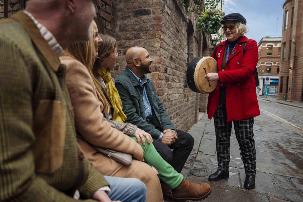 The bodhrán is one of the most iconic instruments used in traditional Irish music.