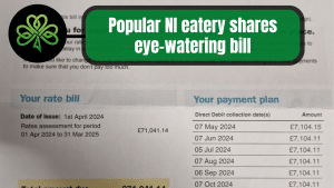 Popular NI eatery shares eye-watering bill.