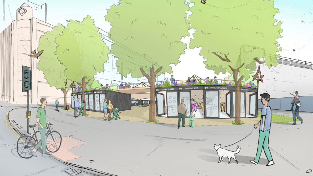 An artist's depiction of Bankmore Square if Trademarket were to move there after being forced to find a new location.