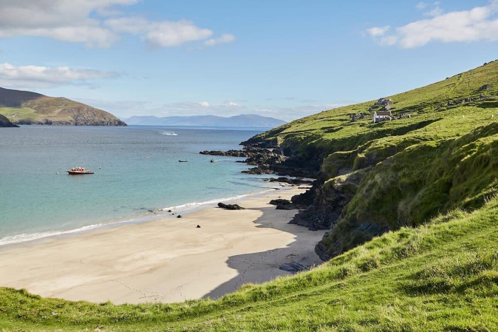 View of Blasket Islands and the beach, County Kerry.