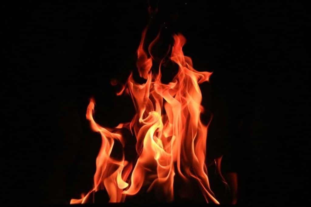 Close-up of a fire burning.
