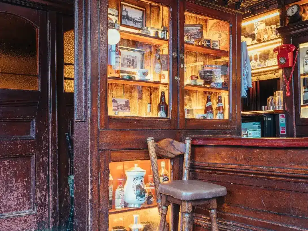 An old stool in Slattery’s pub in Dublin.