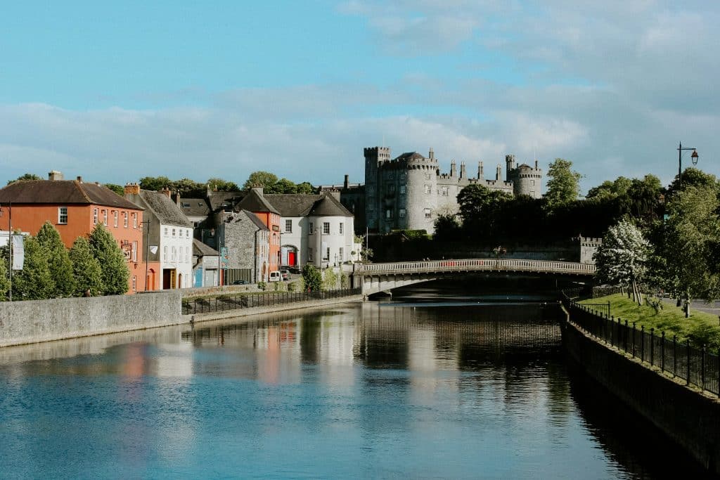 View of Kilkenny's city, castle and river.
