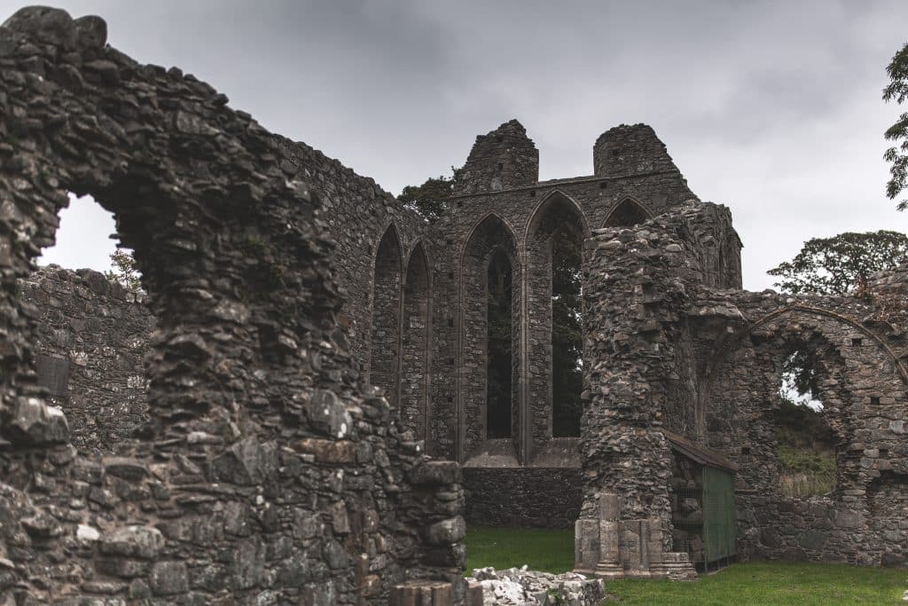 Picture of the ruins of Inch Abbey.