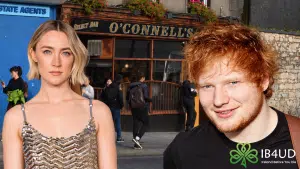 O'Connell's Bar with Saoirse Ronan and Ed Sheeran overlaid